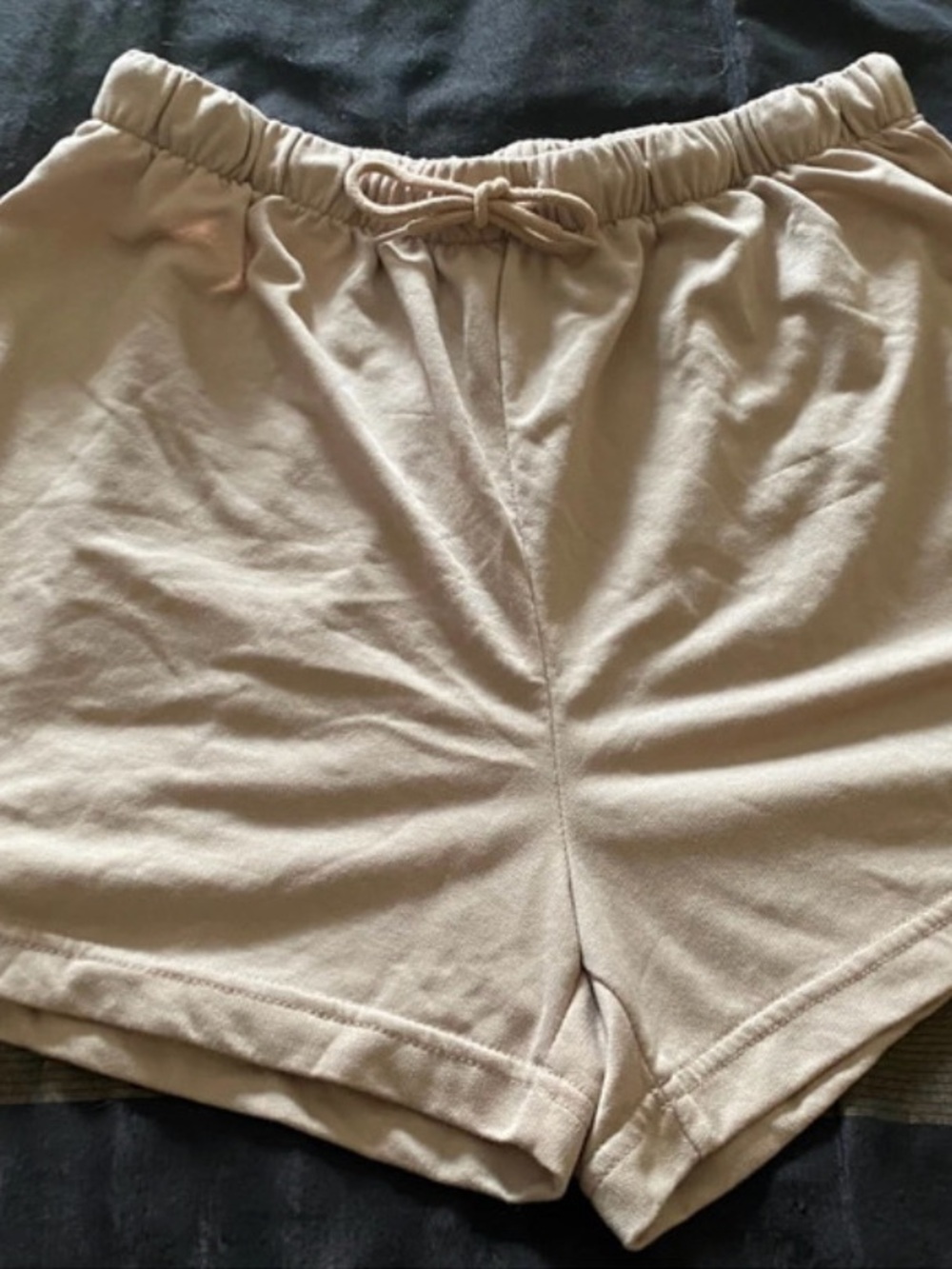 NYDJ Beige Drawstring Athletic Lounge Shorts